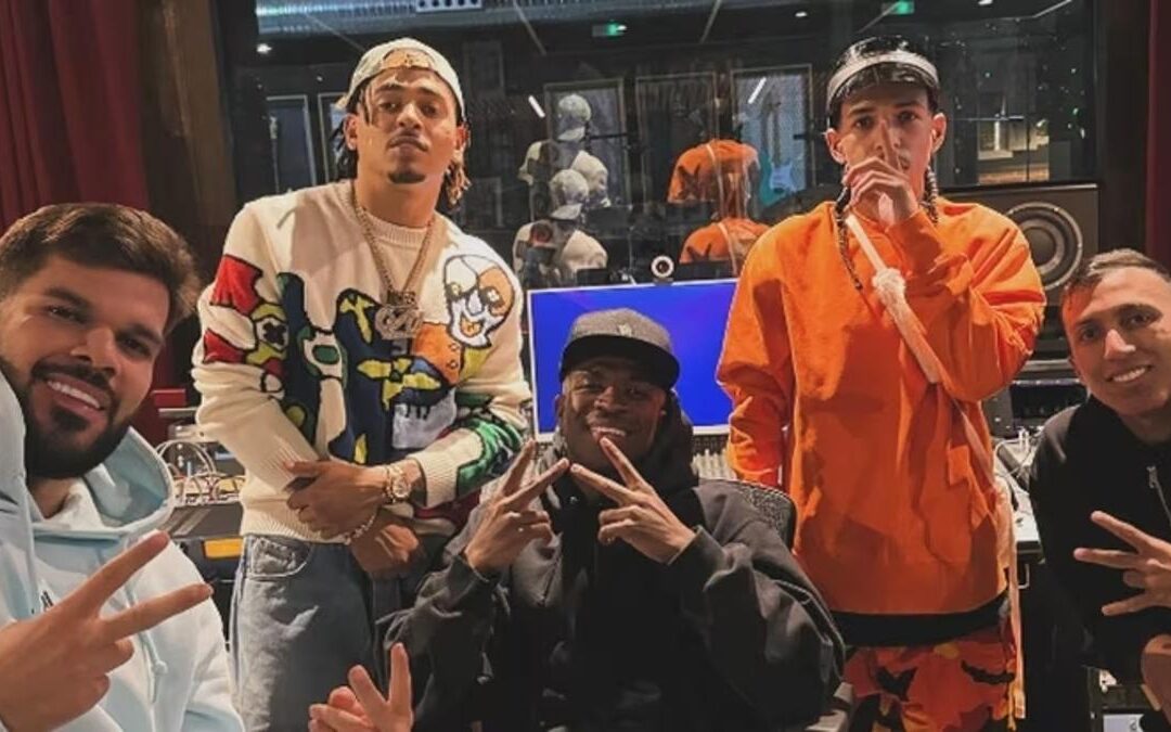 Vinicius Jr y Ozuna trabajan juntos en el estudio de grabación